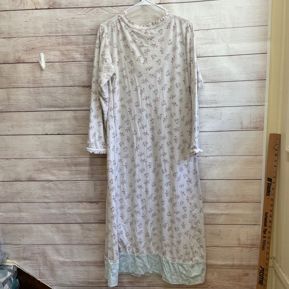 NEW WITH TAGS EILEEN WEST LONG FLORAL GOWN IN 100% COTTON - Picture 6 of 8